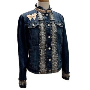 Denim Jacket Upcycled Sz M
